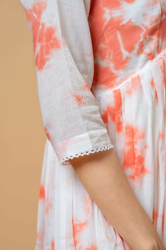 Joban Fashion Peach Tie & Dye Kurta Pant Set | Grocsy