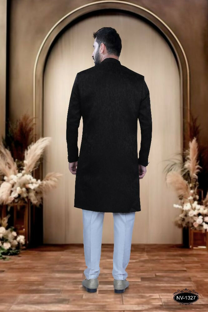 Joban Fashion Men's Black Satin Kurta with Pyjama | Grocsy