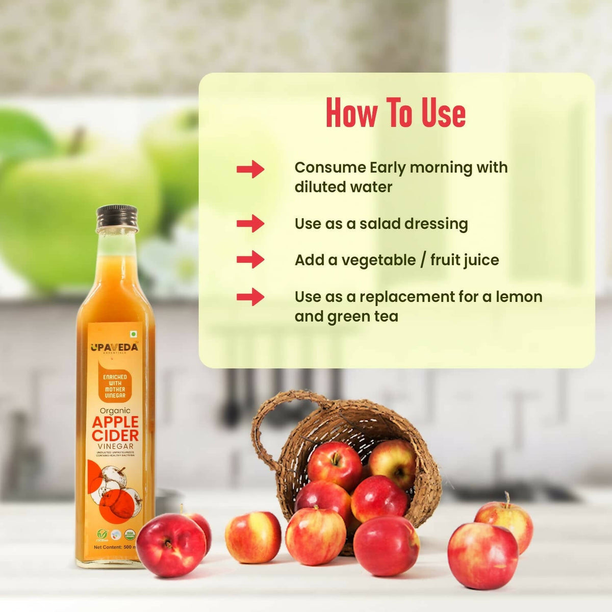 Upaveda Organic Apple Cider Vinegar | Grocsy