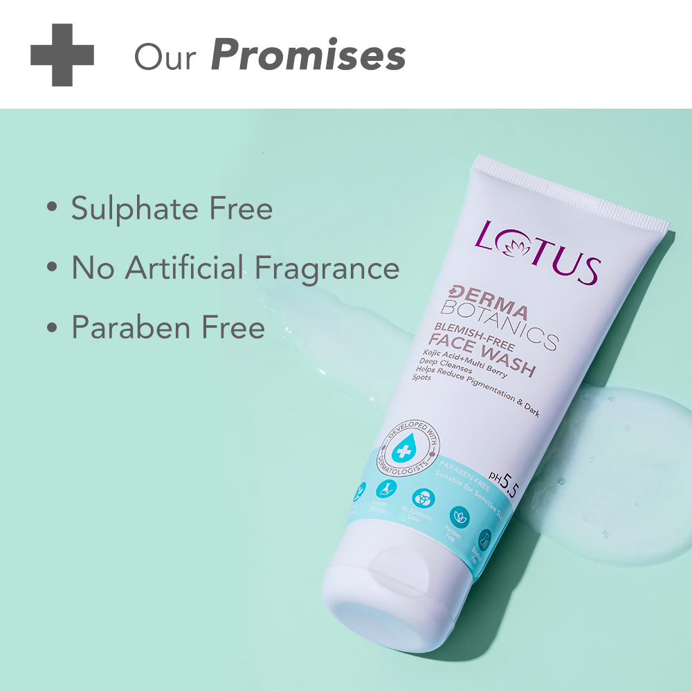Lotus DermaBotanics Kojic acid + Multi berry Blemish - Free Facewash | Grocsy