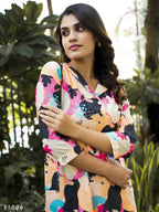 Casual Fashionable Multi Muslin Cotton co-ord set - Manya | Grocsy