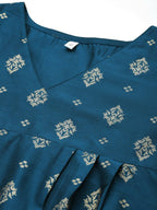 Ahalyaa Women's Traditional wear Tunic - Teal Blue | Grocsy