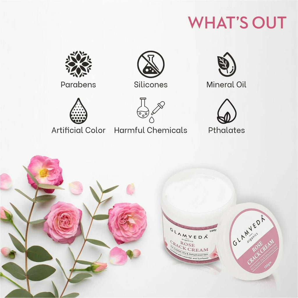 Glamveda Rose Hand & Foot Crack Cream | Grocsy