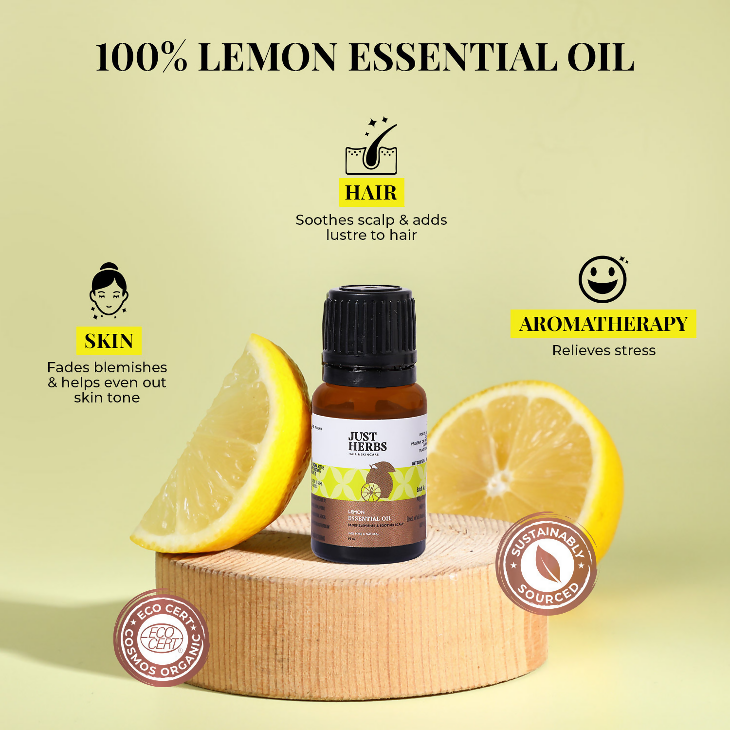 Just Herbs Lemon Essential Oil | Grocsy