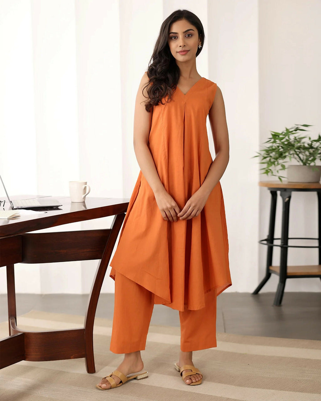 Aayaa Designer Pure Cotton 2 Piece Set Kurti & Set | Grocsy