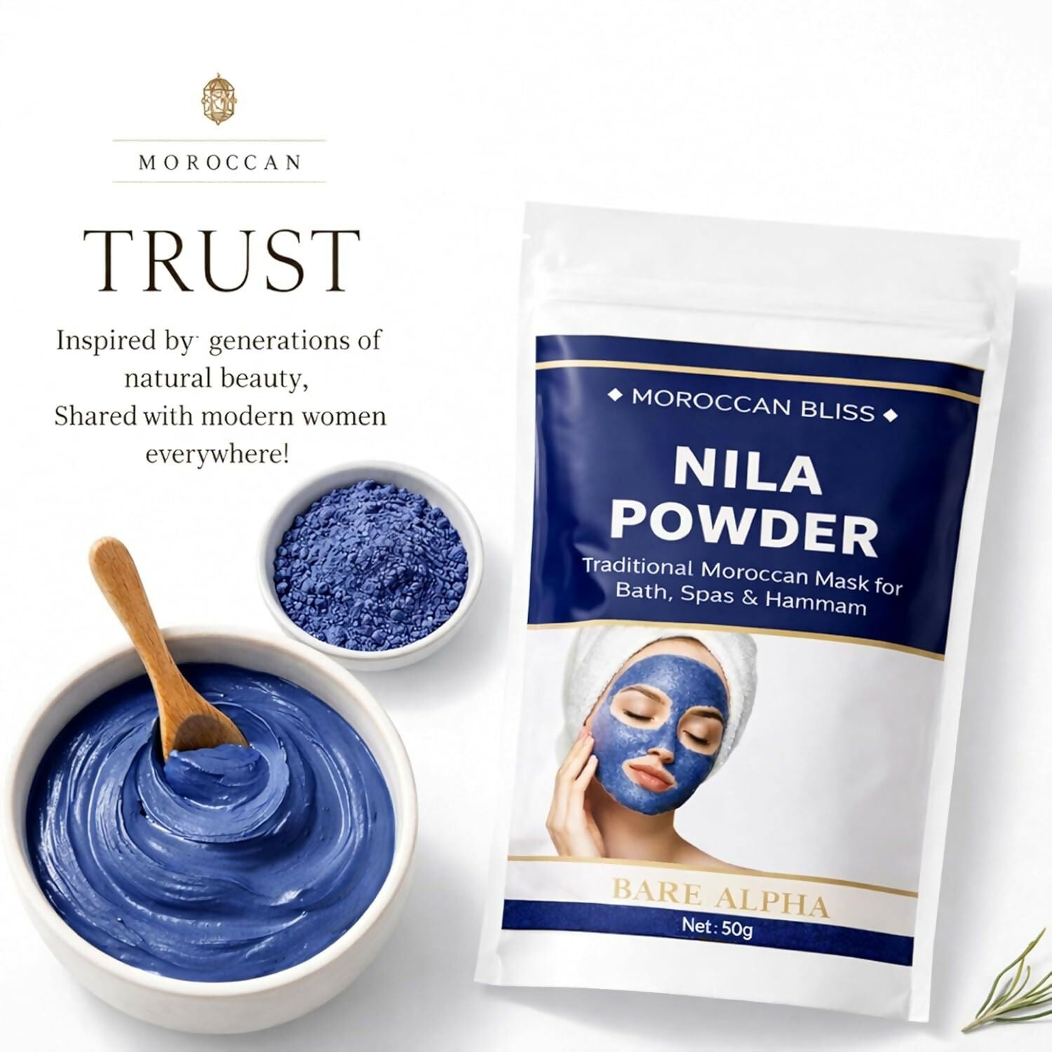 Bare Alpha Moroccan Nila Powder – 100% Natural Indigo Blue Powder | Grocsy