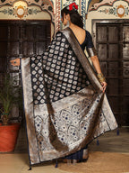 Shree Shyam Fashion Navy Blue Silk Saree | Grocsy