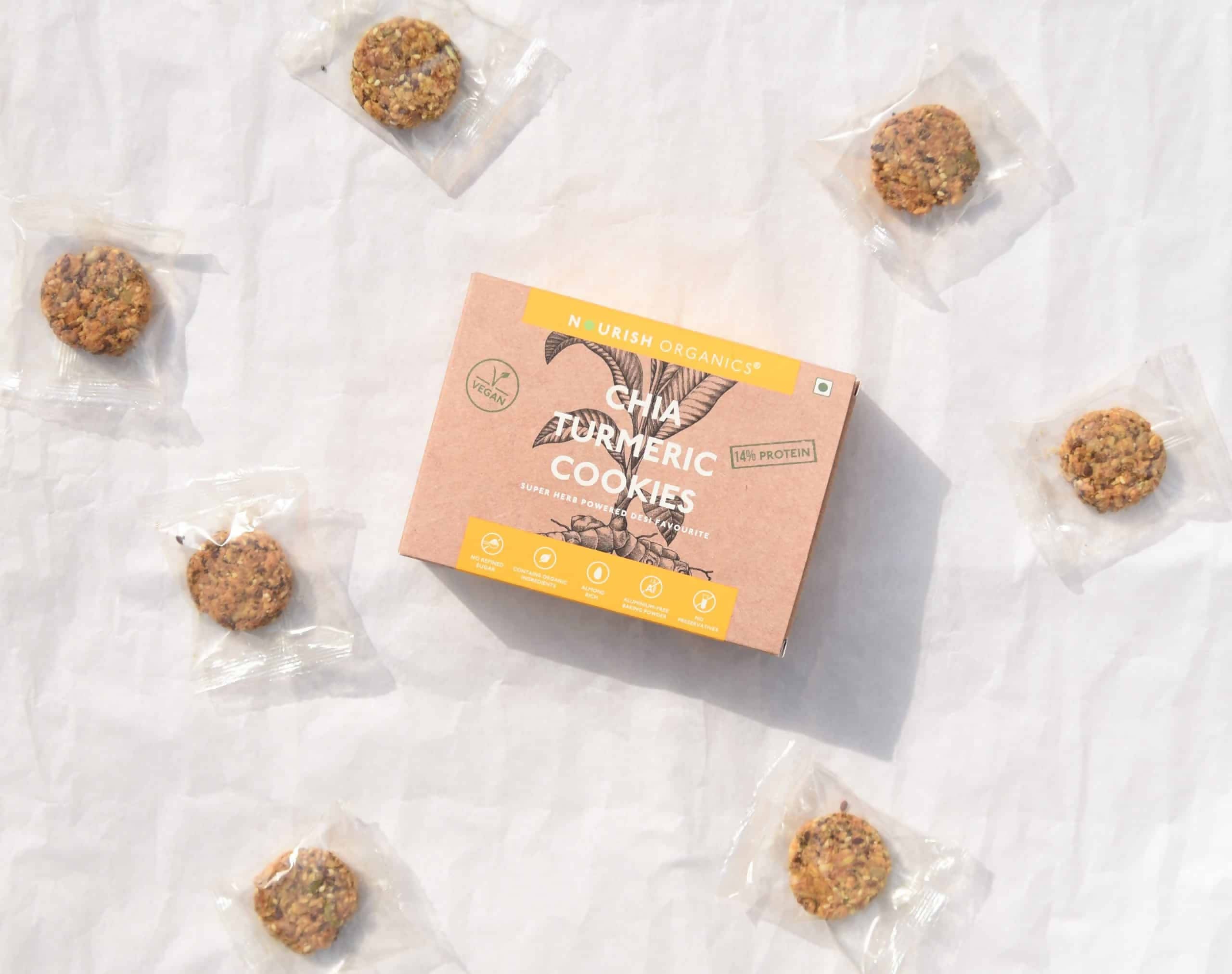 Nourish Organics Chia Turmeric Cookies | Grocsy