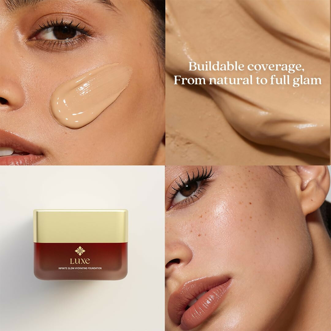 Just Herbs Luxe Infinite Glow Hydrating Foundation Non-Cakey & Long-Lasting (Beige) | Grocsy