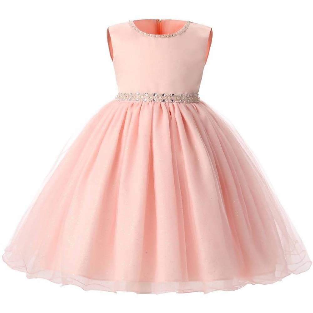 Asmaani Baby Girl's light Peach Color Full Length Dress (AS-DRESS-22057) | Grocsy