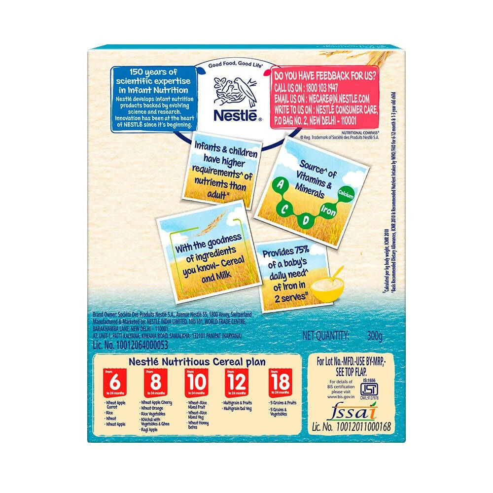 Nestle Cerelac Fortified Baby Cereal with Milk, Rice 6 to 24 months | Grocsy