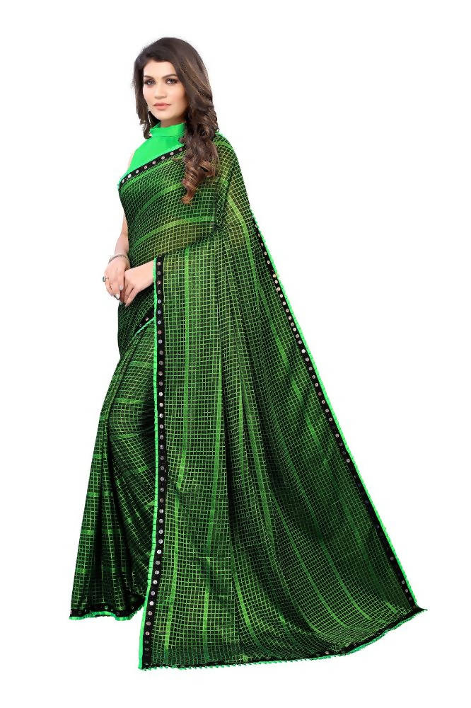 Vamika Green Lycra Knitted Saree | Grocsy