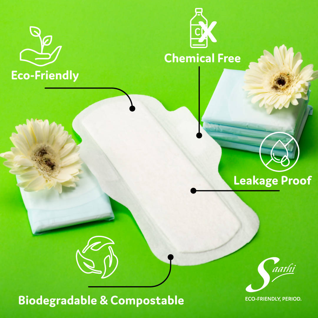 Saathi Bamboo Fiber Heavy Flow Sanitary Napkins Pack | Grocsy