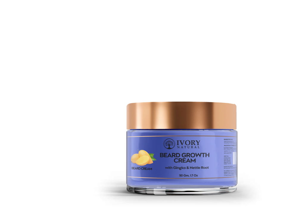 Ivory Natural Beard Growth Cream - Biotin Boosted Hair Follicle For New Hair Cycle | Grocsy