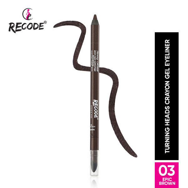 Recode Turning Heads Crayon Gel Eyeliner Cum Kajal Pencil - Epic Brown | Grocsy