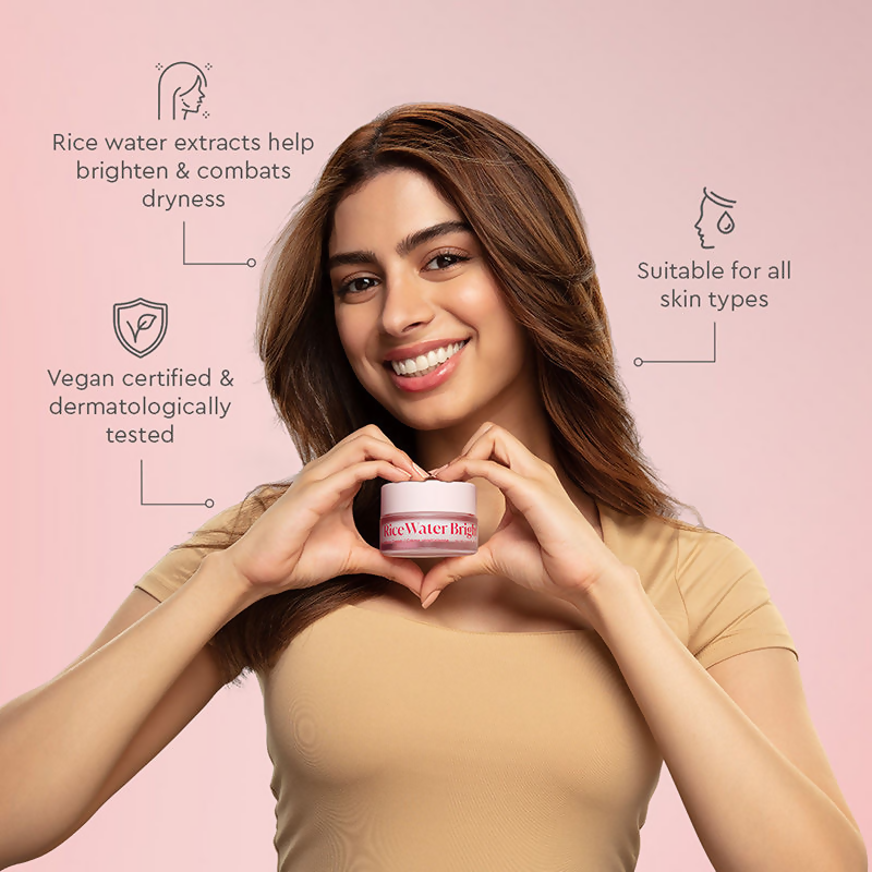 The Face Shop Rice Water Cream with Niacinamide & HA, Brightens Skin | Grocsy