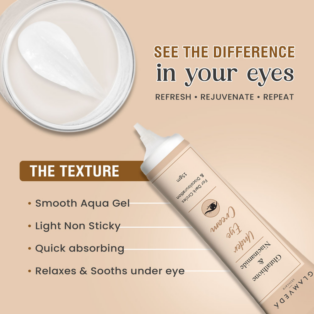 Glamveda Glutathione & Niacinamide Under Eye Cream | Grocsy