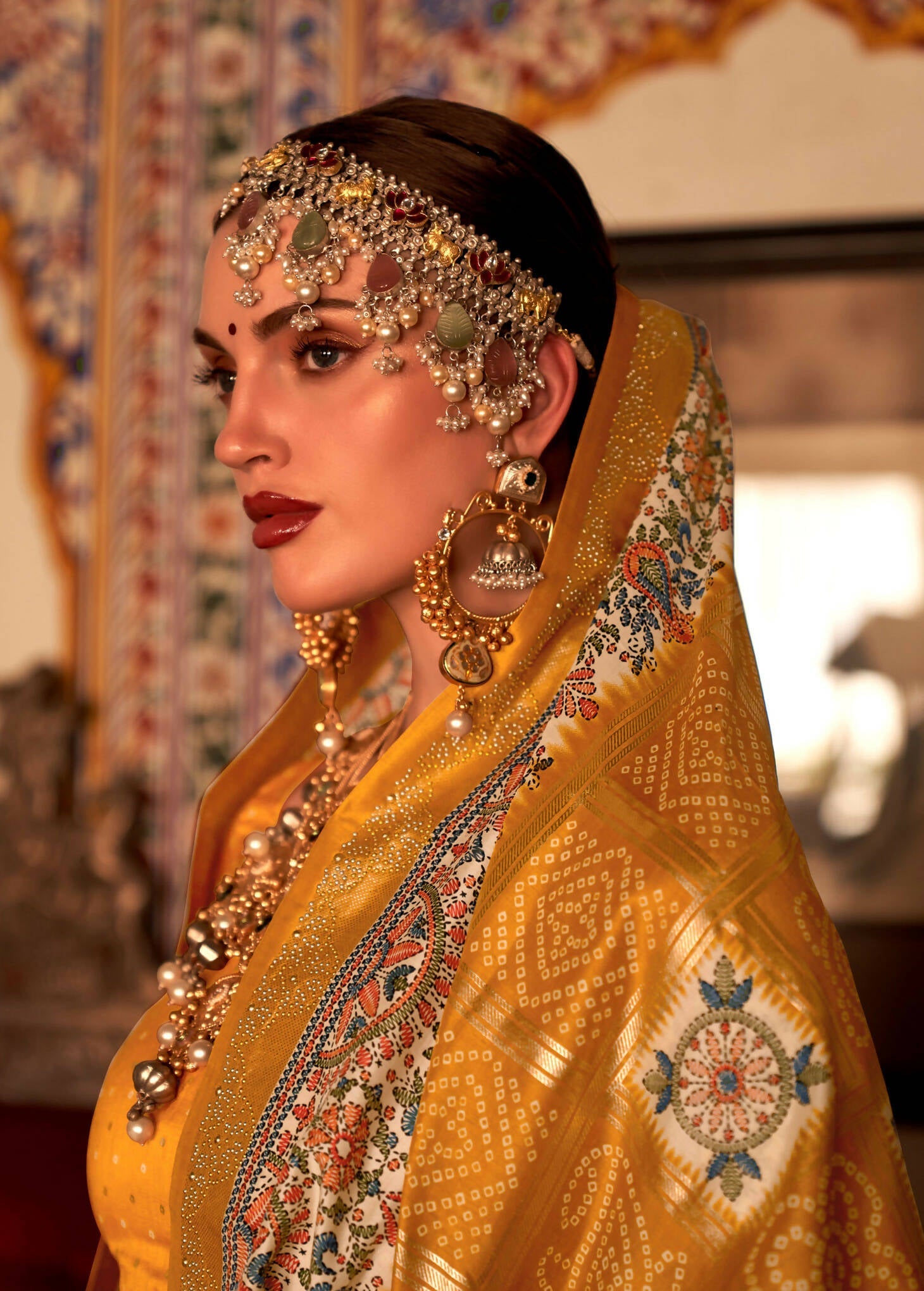 Hot Mustard P V Silk Digital Print, Zari Work Printed Saree - Rewaa Parampara | Grocsy