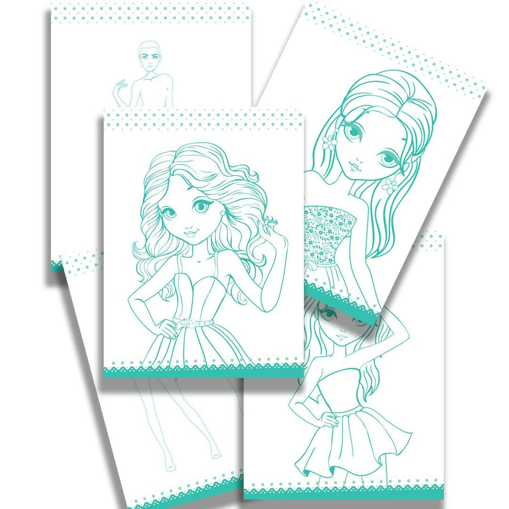 Dreamland Publications Style Studio Fashion Sketch Activity Book 2 for Girls Age 4-8 years | Grocsy