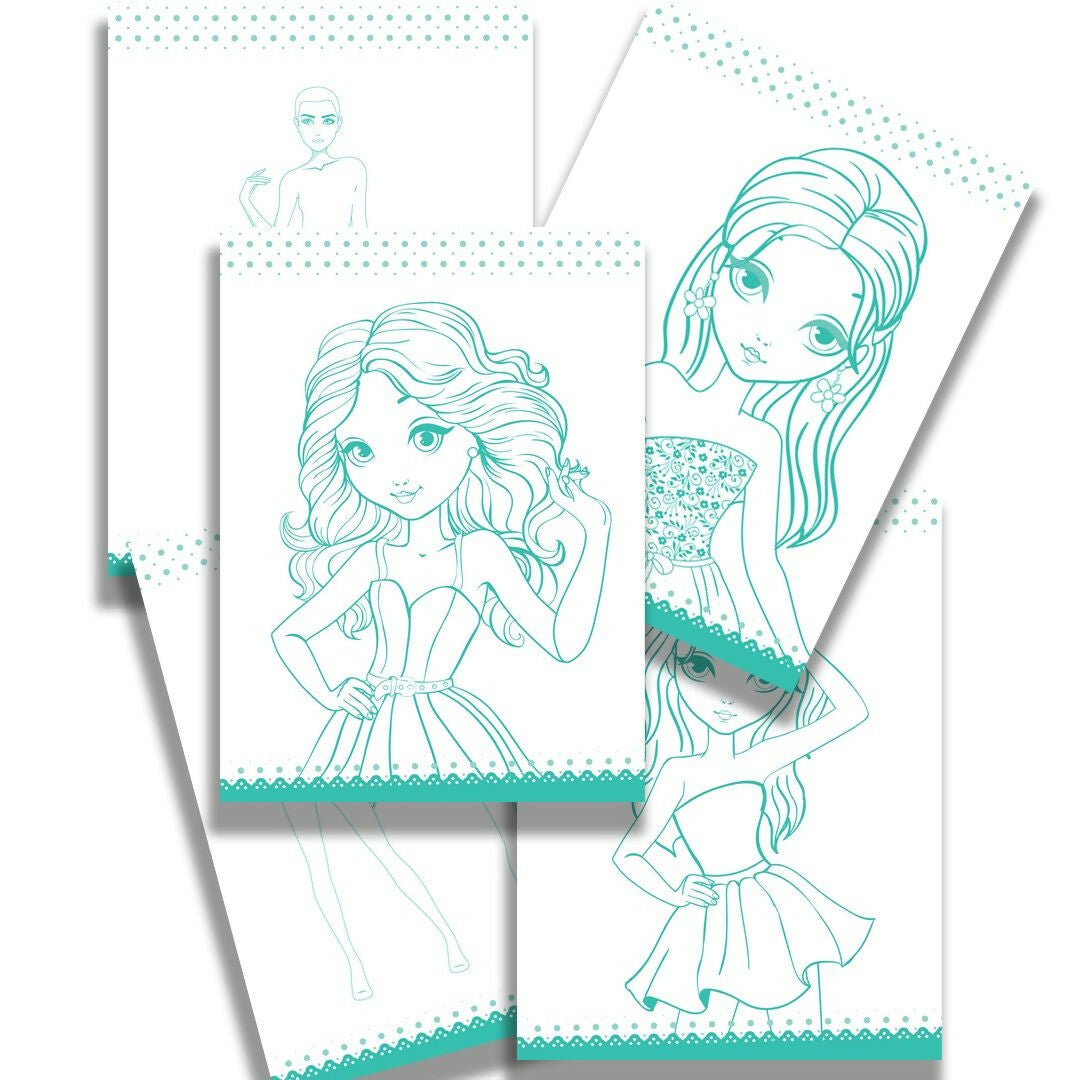 Dreamland Publications Style Studio Fashion Sketch Activity Book 2 for Girls Age 4-8 years | Grocsy
