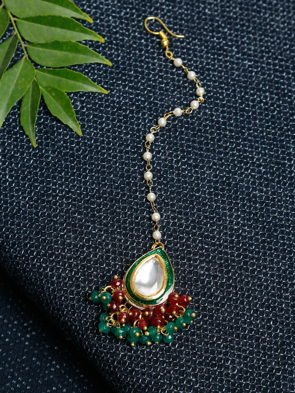 Kundan Maang Tikka - Ruby Raang | Grocsy