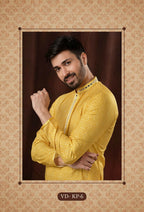 Joban Fashion Light Yellow Art Silk Kurta Pyjama | Grocsy