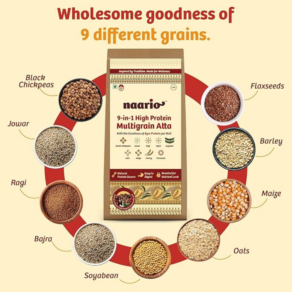 Naario 9-in1 Multigrain Atta (No Wheat) | Grocsy