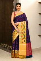 Joban Fashion Multicolor Saree Kataan Ikkat | Grocsy