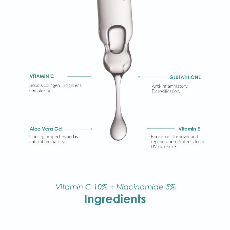 The Body Temple Vitamin C 10% + Niacinamide 5% Face Serum | Grocsy