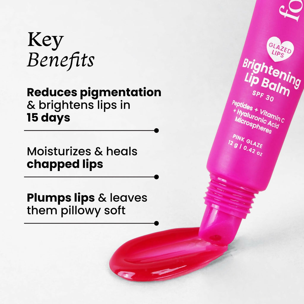 Foxtale Brightening SPF 30 Lip Balm - Pink Glaze (Bubblegum), Brightens Lips, Reduces Pigmentation | Grocsy