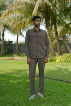 Azure Brown Shacket by Hilo Design | Grocsy