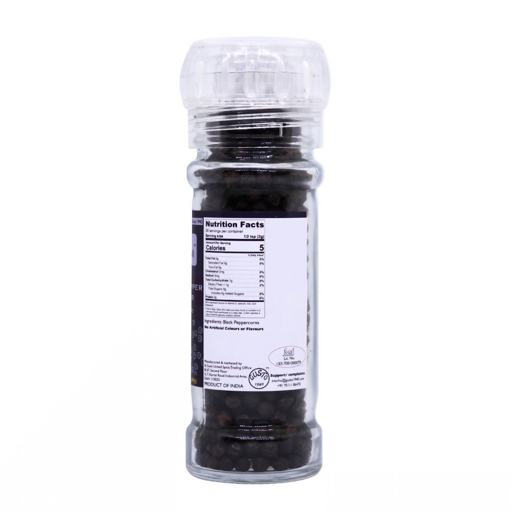Tassyam Organics Black Pepper Grinder Bottle | Grocsy