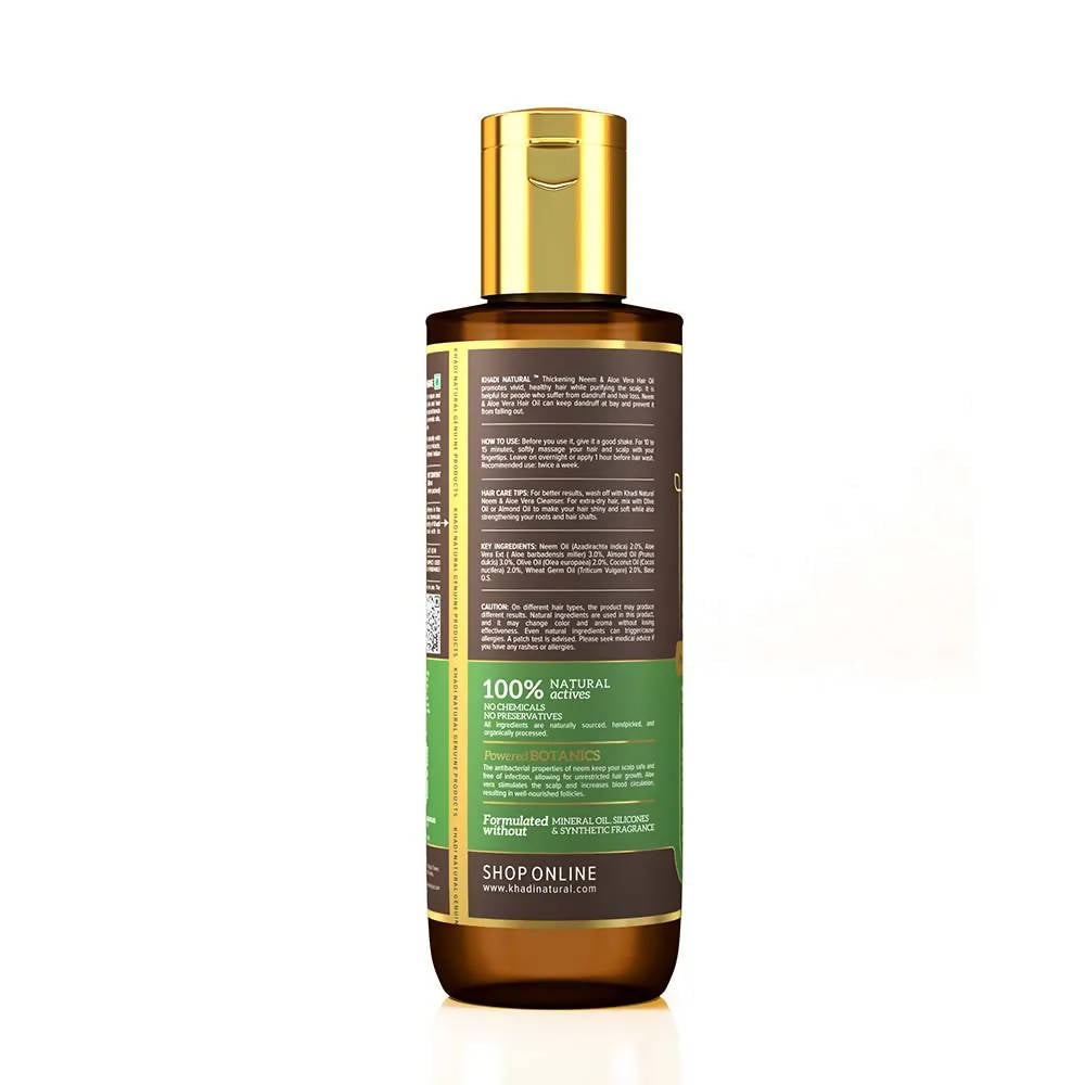 Khadi Natural Neem & Aloe Vera Hair Oil With Wheat Germ | Grocsy