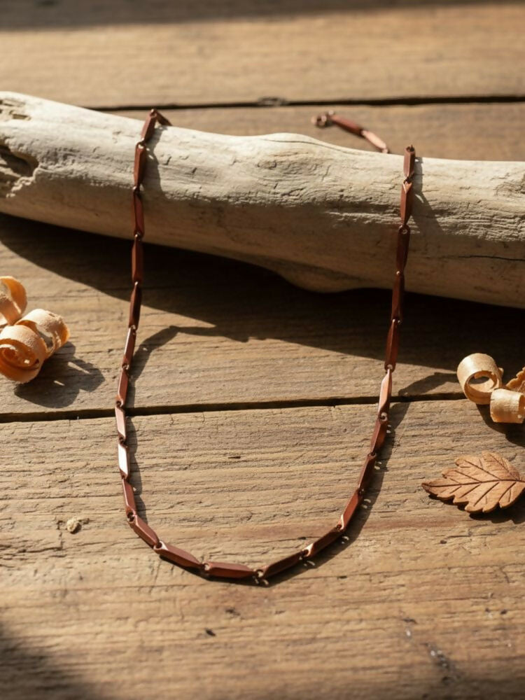 NVR Men's Handcrafted Maroon Rhodium Plated Chain | Grocsy