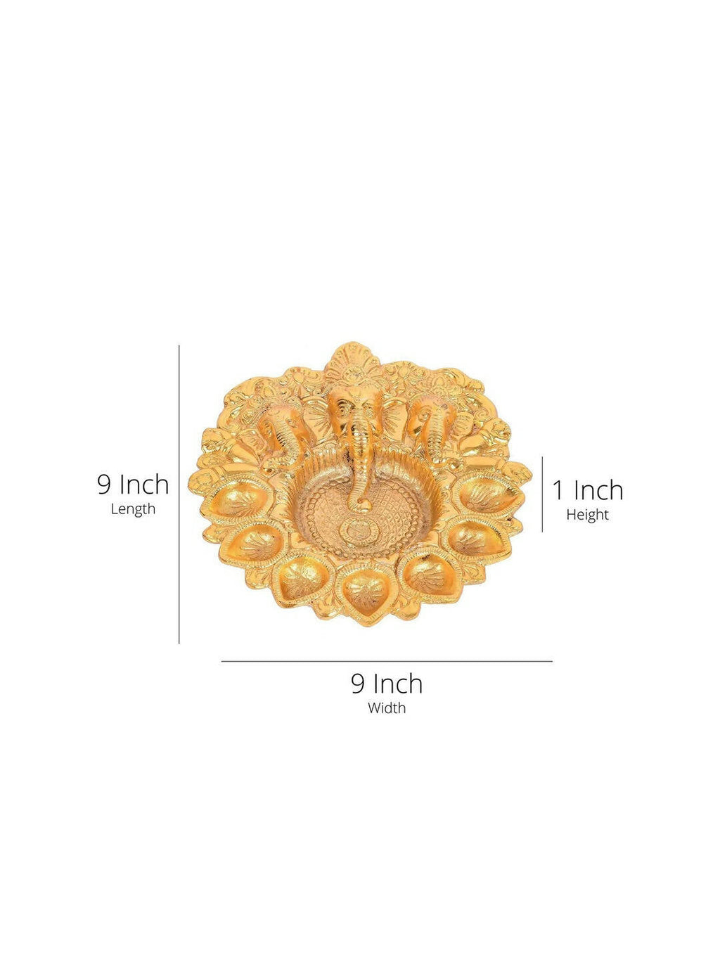 Craftvatika Gold-Toned Metal Lord Ganesha Design Kuber Diya | Grocsy