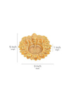 Craftvatika Gold-Toned Metal Lord Ganesha Design Kuber Diya | Grocsy