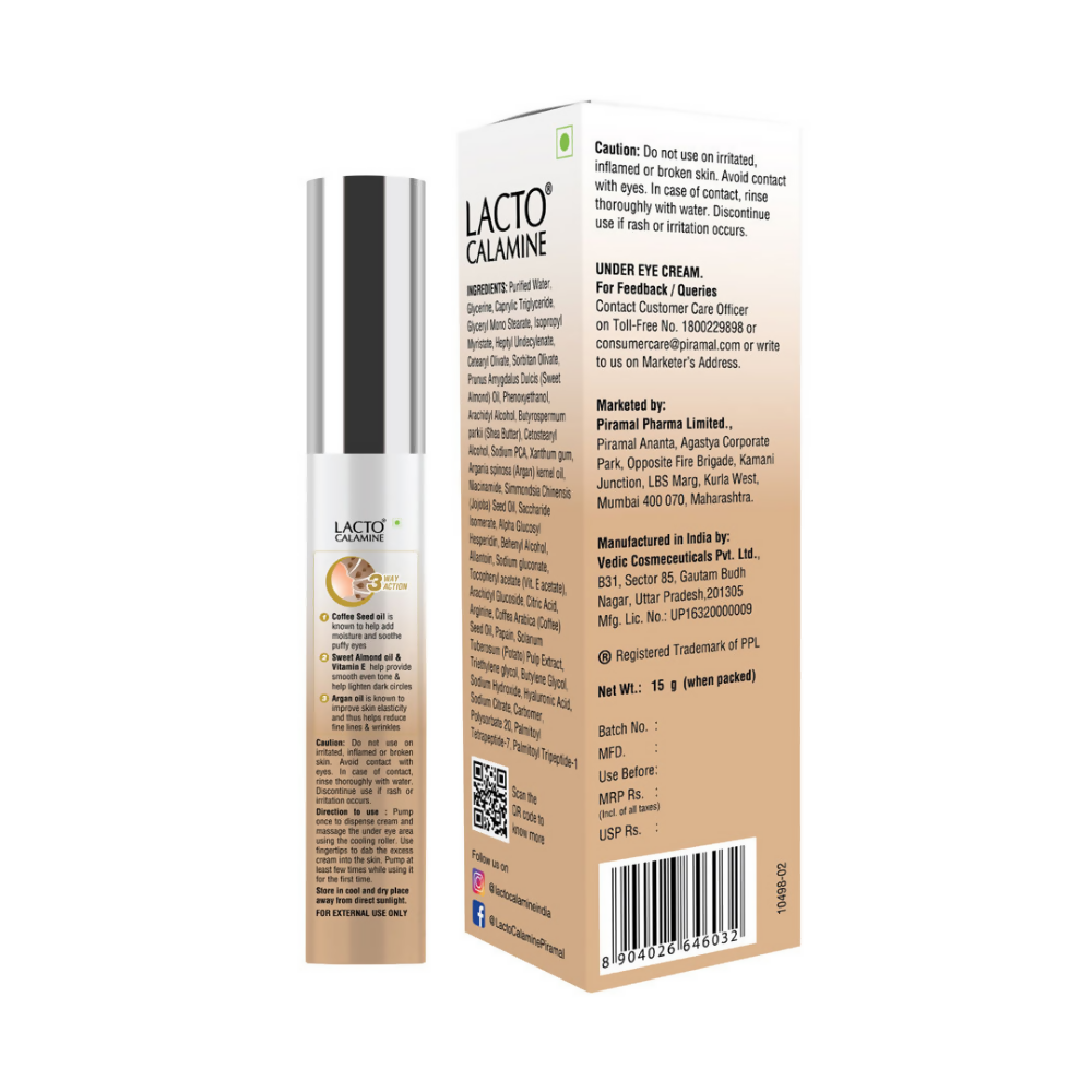 Lacto Calamine Under Eye Cream for Dark Circles, Puffiness | Grocsy