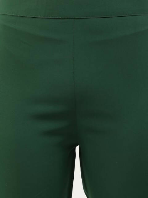 FIORRA Women's Green Poly Crepe Straight Kurta Pant With Dupatta | Grocsy