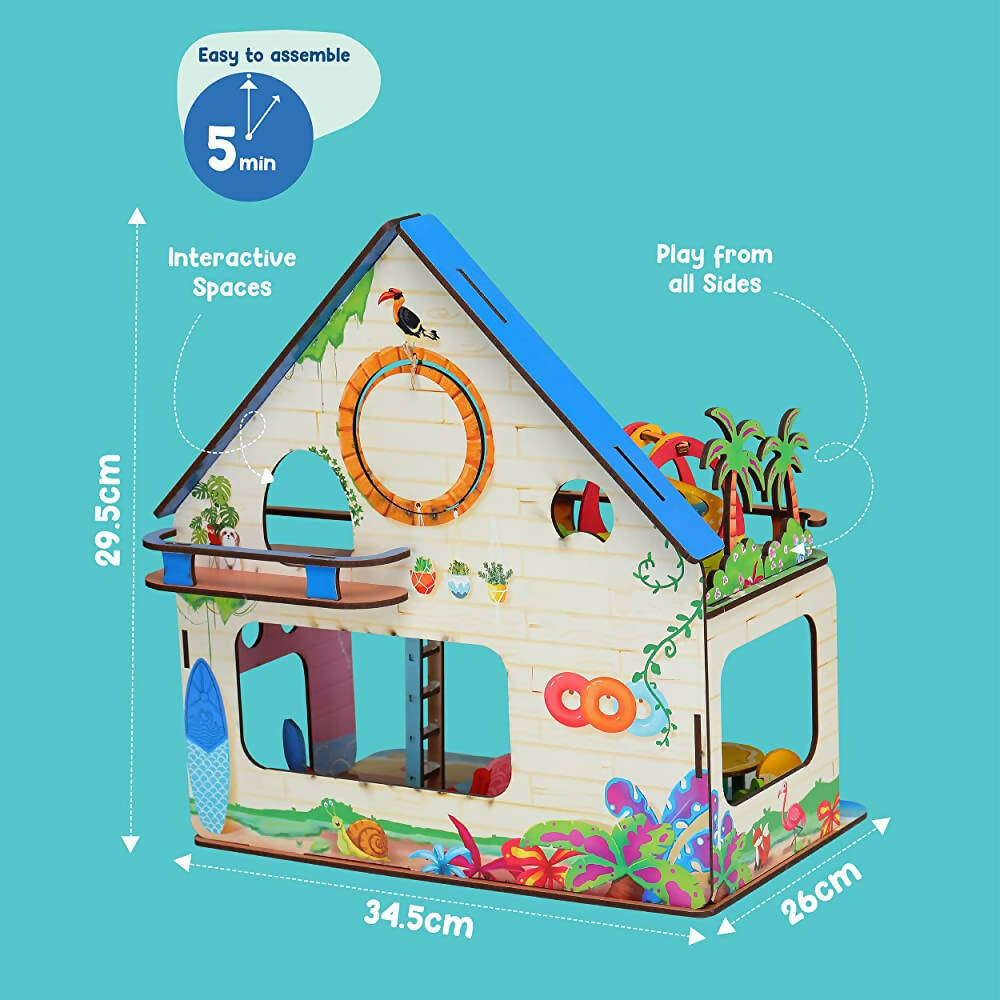 Webby Beach Villa The Weekend Escape All Side Play Doll House | Grocsy
