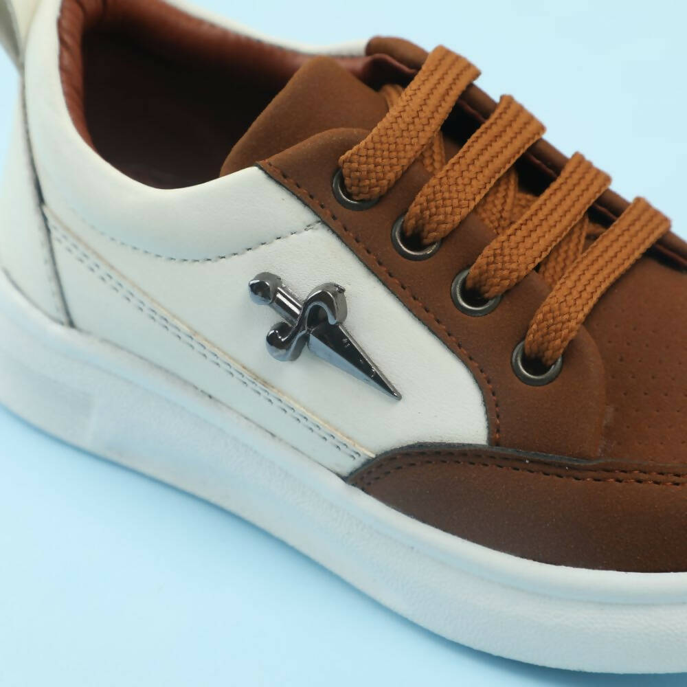 Tiny Bugs Boys Lace Up Casual Shoes - Brown | Grocsy