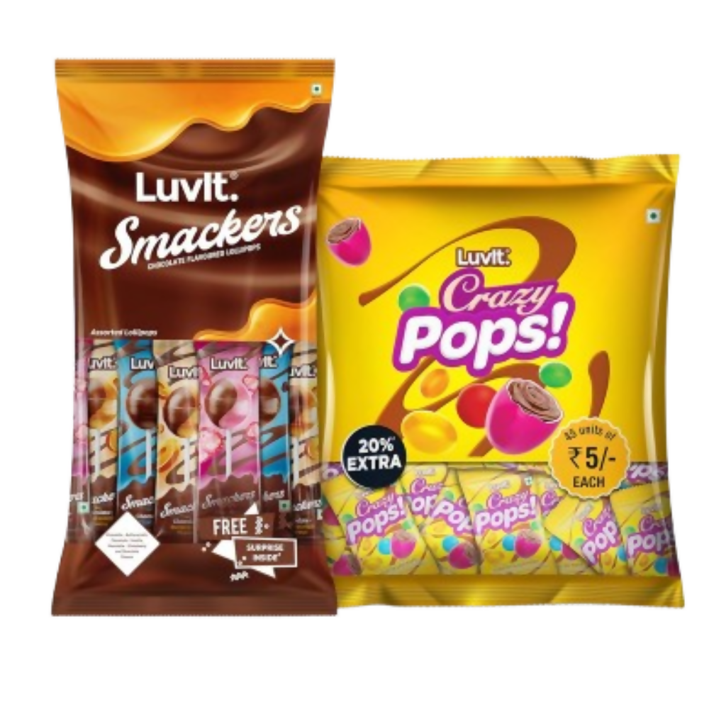 LuvIt. Smackers Chocolate Flavoured Lollipops & Crazy Pops Button | Grocsy