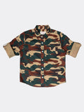 Manet Boys Full Sleeves Camouflage Printed Shirt - Green | Grocsy