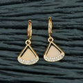 Joban Fashion Women Brass Golden White Ad Earrings | Grocsy