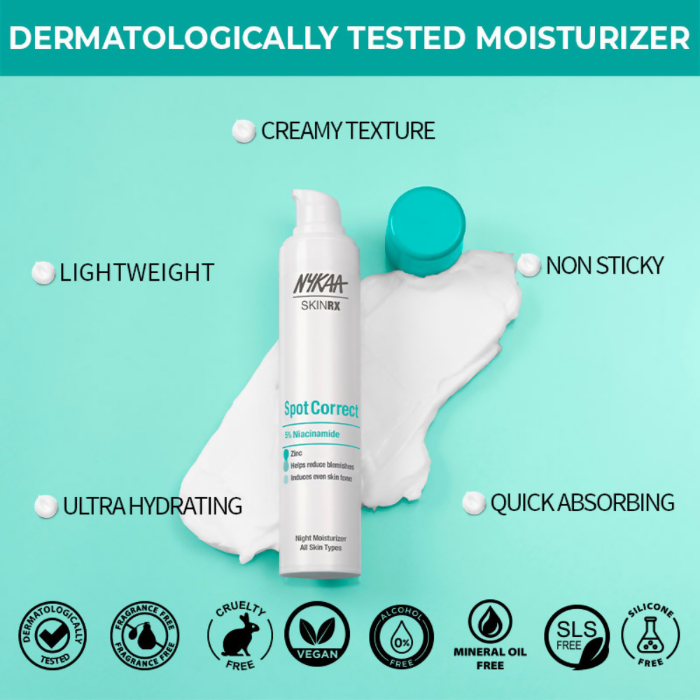 Nykaa SKINRX Spot Correct 5% Niacinamide Night Moisturizer | Grocsy