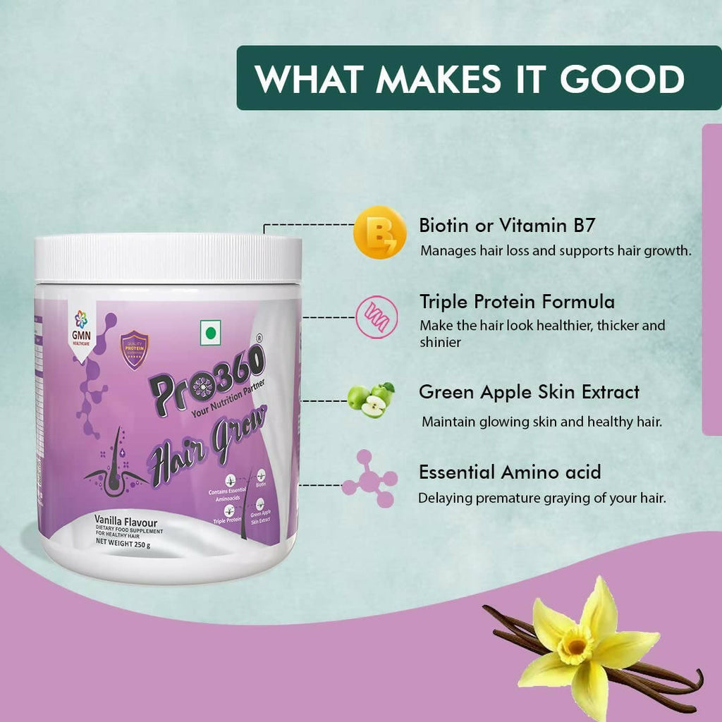 Pro360 Hair Grow Protein Powder for Healthy Hair Growth | Grocsy