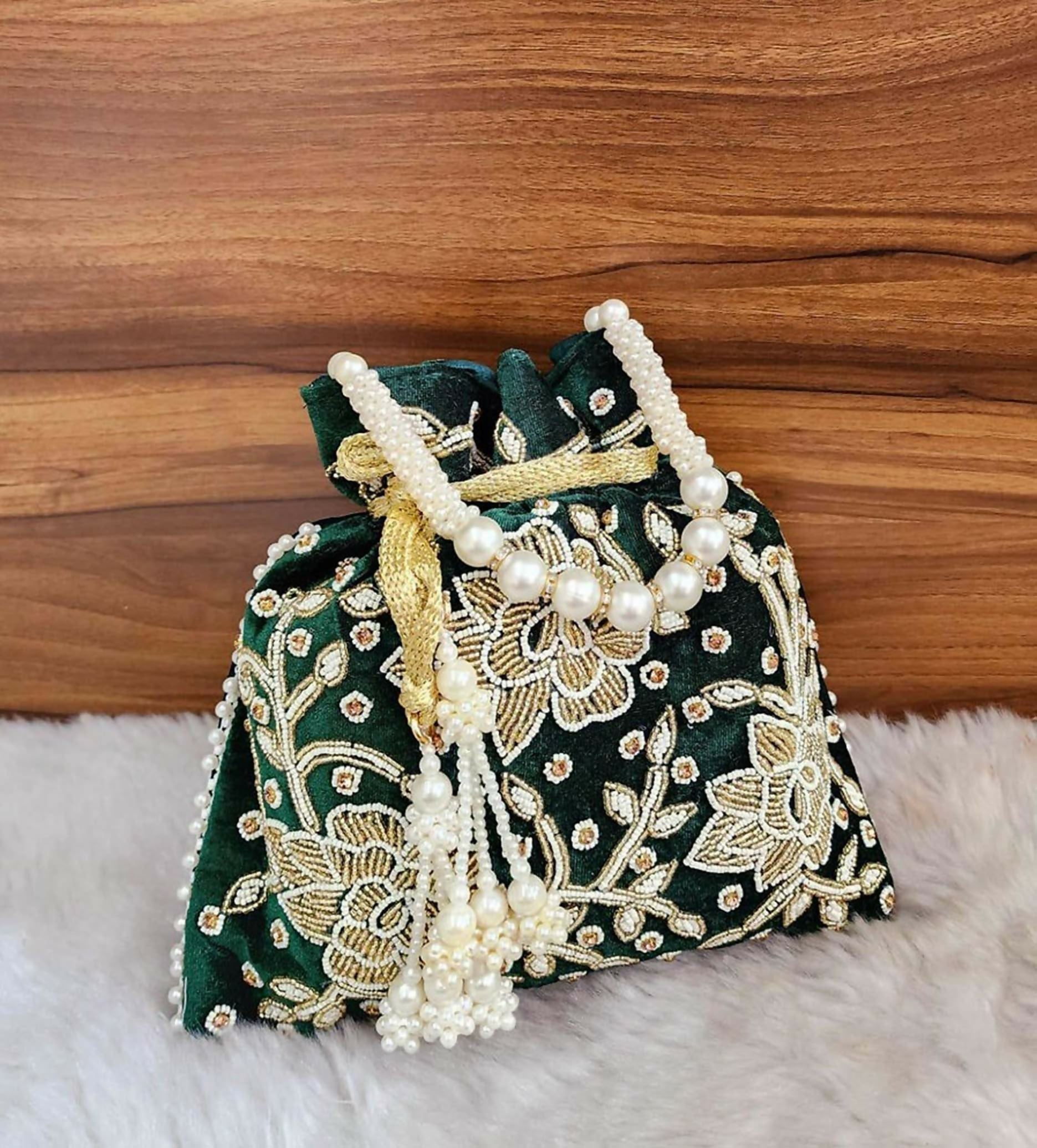 Joban Fashion Potli Bags - Green | Grocsy