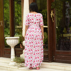 PartyWear Designer White And Pink Pure Maslin Plazzo Suit - Anbazaar | Grocsy