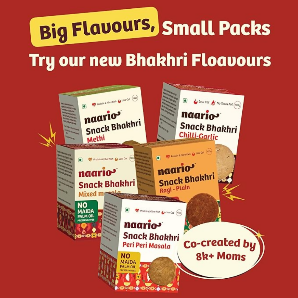 Naario Chilli Garlic, Methi, Plain, Masala, Peri Peri Crackers | Grocsy