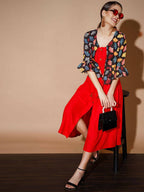 Myshka Women Multi Solid Dresses | Grocsy