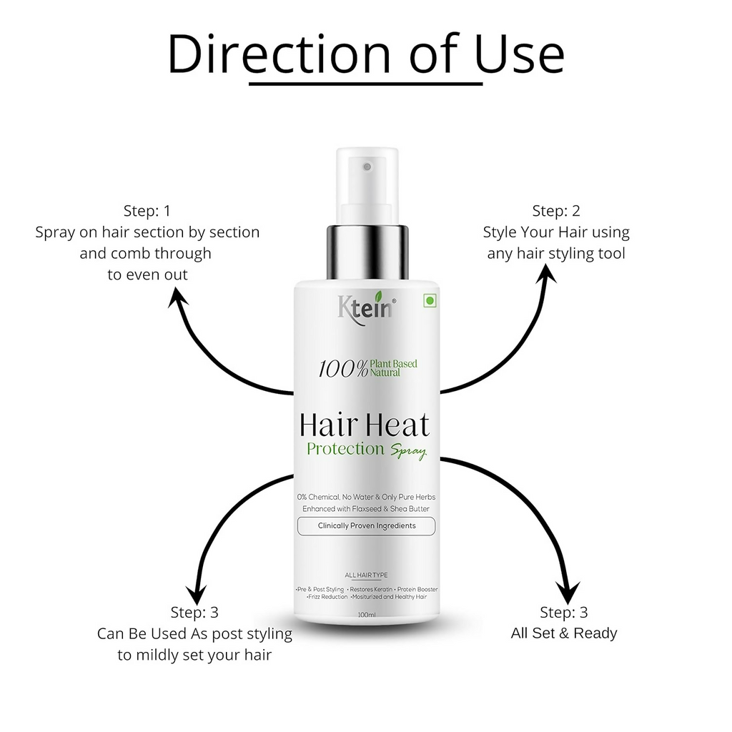 Ktein 100% Plant based Natural Hair Heat Protection Spray | Grocsy